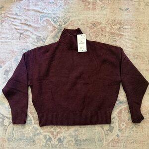 NWT Zara Deep Burgundy Turtleneck Sweater